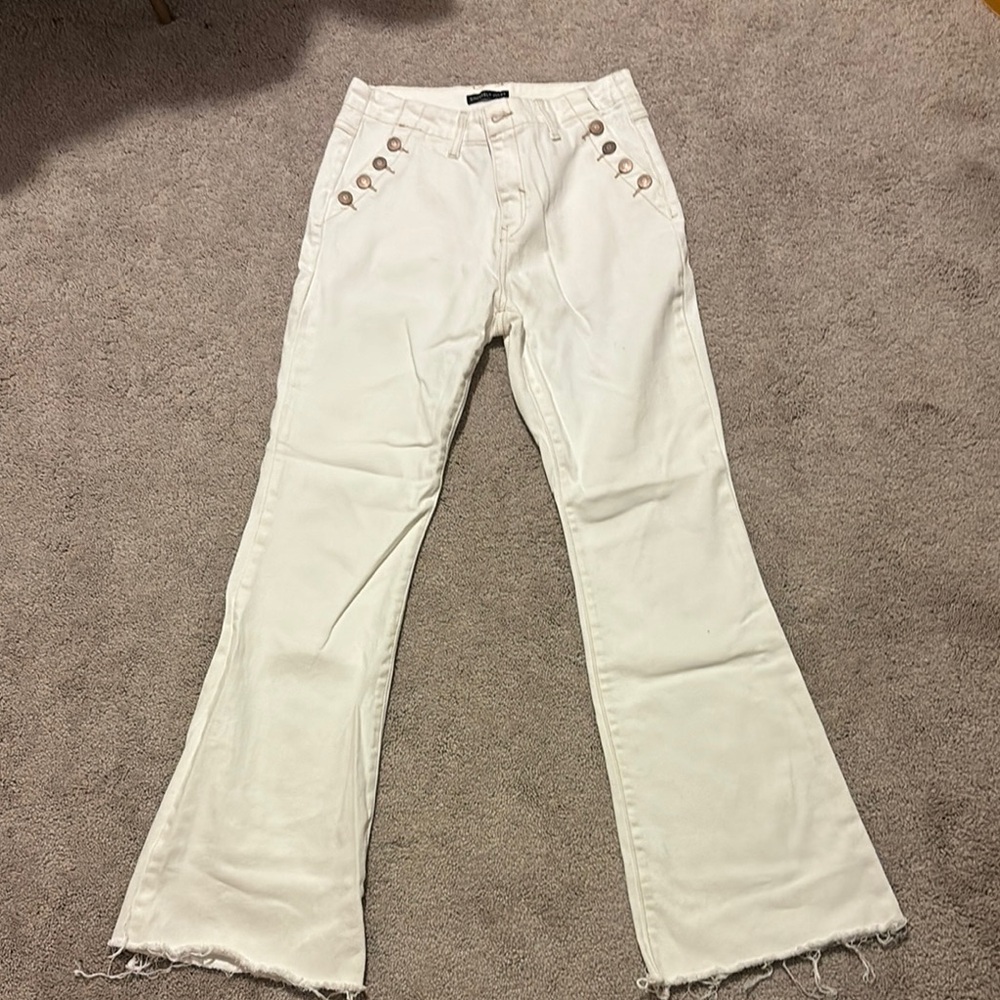 Women's Beige Flared Jeans